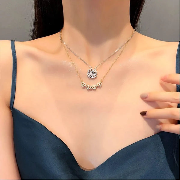 Magnetic Folding Heart-Shaped Necklace