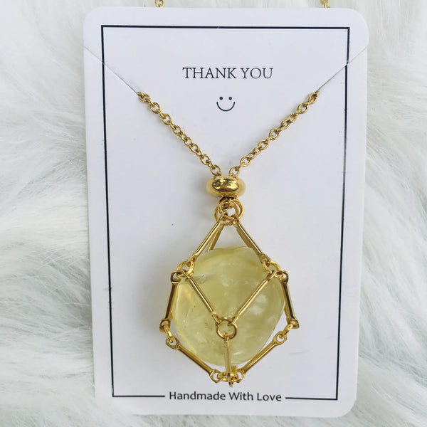 Crystal Raw Stone Pendant Necklace