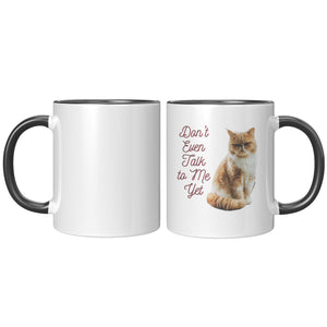 Don't Talk to Me Yet  (Special Cat Lover 11oz Coffee Mug)