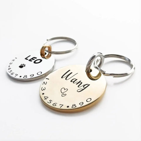 Personalized Pet Cat Dog ID Tag Accessories Custom Engraved Necklace Charm  Name Tag