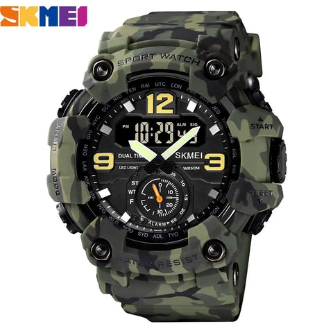 Vintage Men Military Watch 50m Waterproof Wristwatch Top Brand Casual Sport Style Digital Watch PU Band