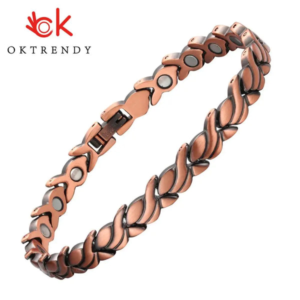 Pure Copper Magnetic Bio Energy Bracelets & Bangles for Women Healing Magnet Bracelet Blood Pressure Pain Radiation Protection and More