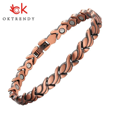 Pure Copper Magnetic Bio Energy Bracelets & Bangles for Women Healing Magnet Bracelet Blood Pressure Pain Radiation Protection and More