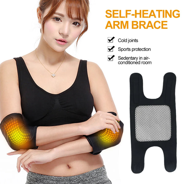 1 Pair Tourmaline Self-heating Elbow Pads Therapy Support Belt Arm Massager Relief Arthritis Brace Support Massage Health Care