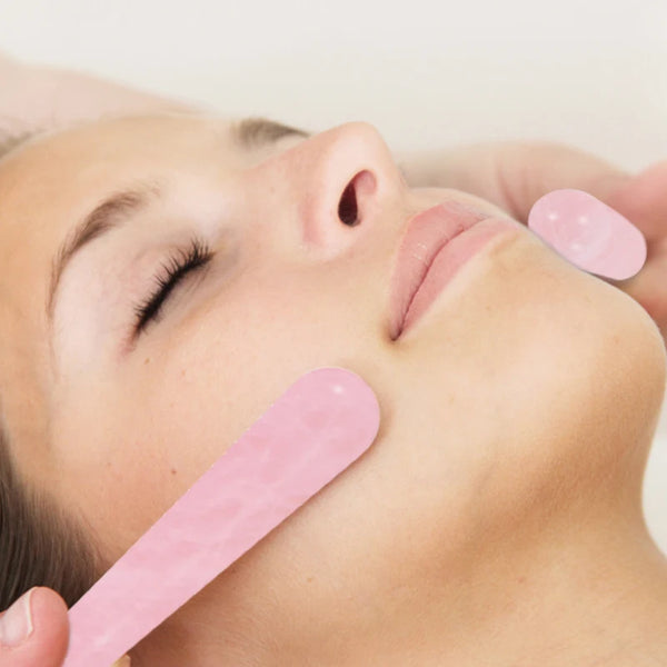 Natural Rose Quartz Jade Gua Sha Board Acupuncture Massage Face Lifting Stone