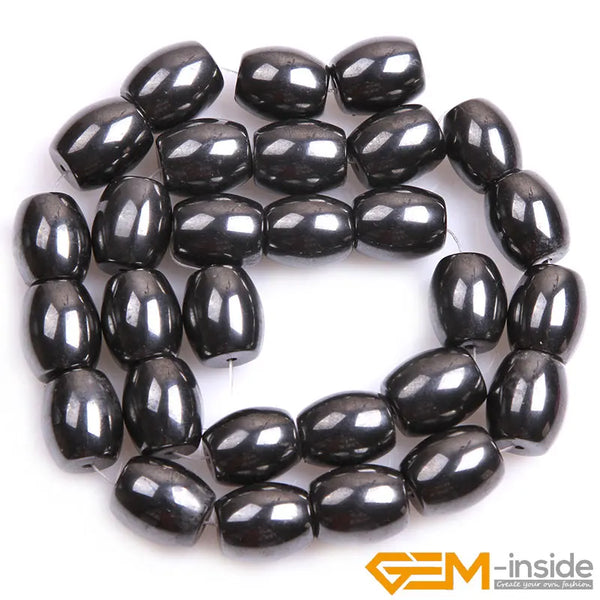 Natural Black Magnetic Hematite Rice Beads For Jewelry Making Strand 15 inch DIY Jewelry Loose Spacer Bead