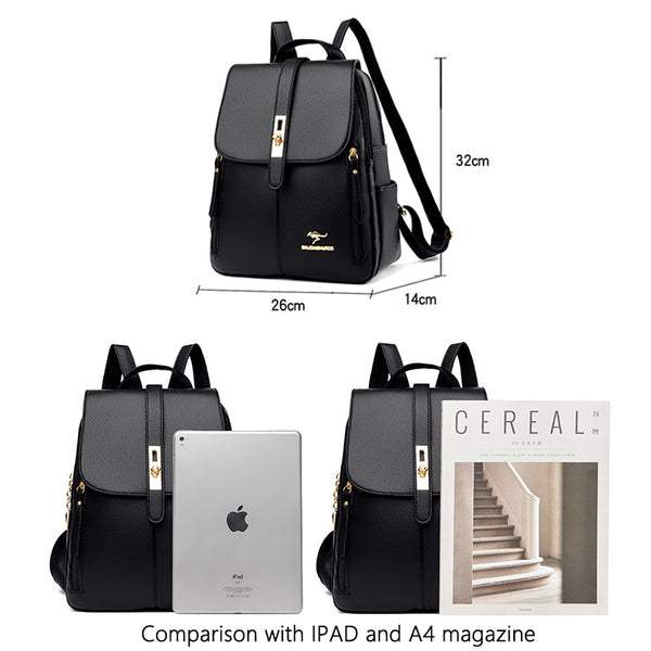 Leather Fashion Backpack Ladies Travel Backpack School Bags For Girls