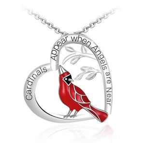 1pc  Red Bird Cardinals Appear When Angels Are Near Glass Pendant Memory of Someone GREAT GIFT