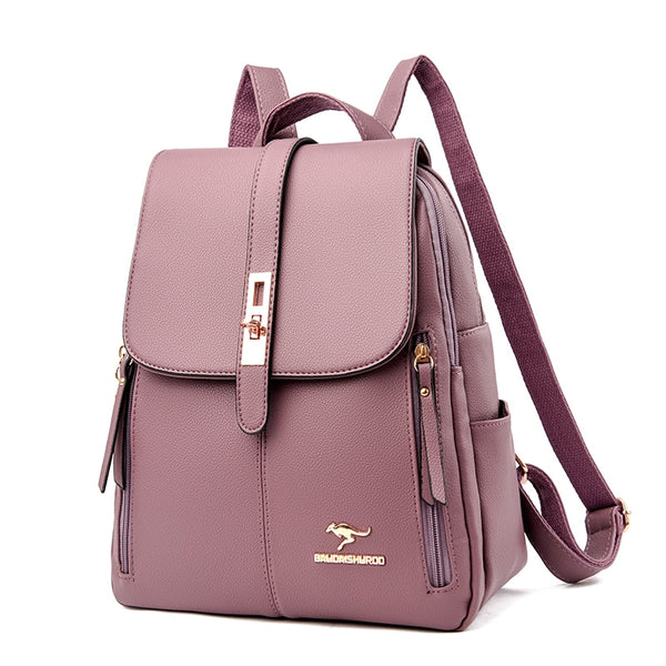 Leather Fashion Backpack Ladies Travel Backpack School Bags For Girls