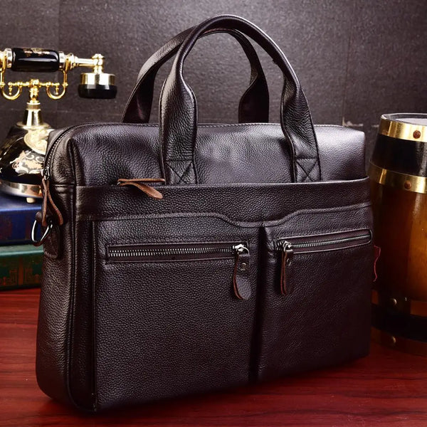 Business High Quality Laptop Genuine Leather Handbags