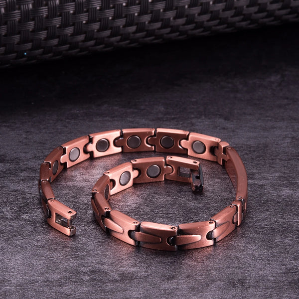 Pure Copper Magnetic Bracelet for Women Arrow Cubic Zirconia ID Bracelets Magnetic Therapy   Arthritis Health