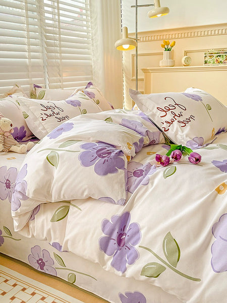 Autumn and Winter New Four-Piece Bed Set Single Student Dormitory  Bed Sheets Quilt Cover Three-Piece Set