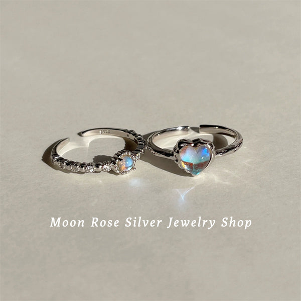 Moon Stone Diamond Loving Heart with Opening Moonstone