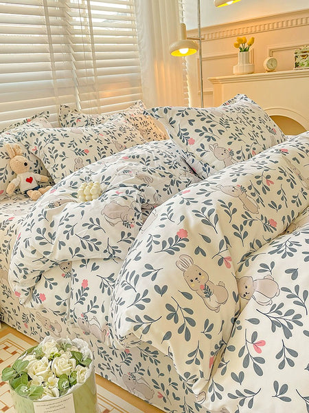 Autumn and Winter New Four-Piece Bed Set Single Student Dormitory  Bed Sheets Quilt Cover Three-Piece Set