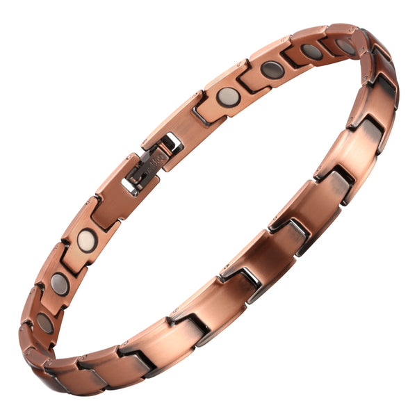 Womens 99.95% Pure Copper Magnetic Healing Bracelet Hand Bangles with Strong Magnets for Arthritis Pain Relief