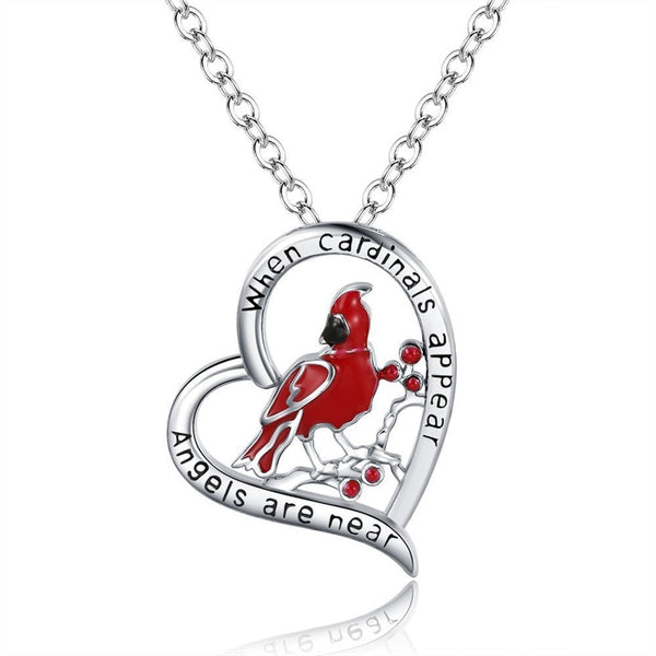 1pc  Red Bird Cardinals Appear When Angels Are Near Glass Pendant Memory of Someone GREAT GIFT