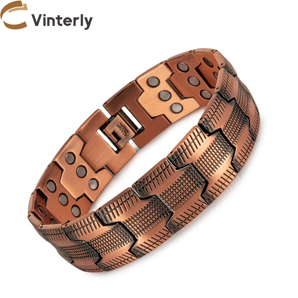 Pure Copper Magnetic Bracelet Therapy High Magnets Arrow Vintage Health Energy Chain