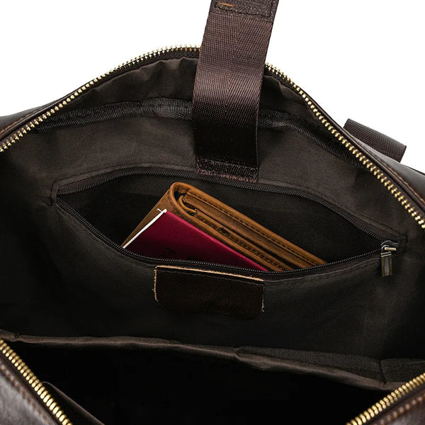 Men's Genuine Leather Briefcase Laptop Natural Leather Messenger Bags