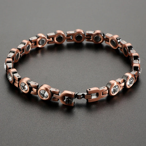 Copper Magnetic Crystal Bracelets Women 100% Pure Therapy Relief Effective for RSI Carpal Tunnel Bracelet Relieve Arthritis Pain