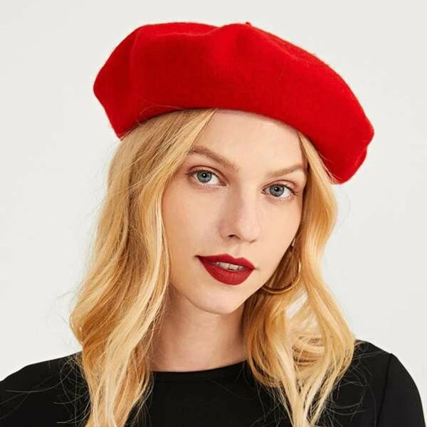 100% Wool Beret Hat Women Solid Flat Berets Autum Winter Warm French Elegant Artist Beret Ladies Fashion Vintage Painter Cap