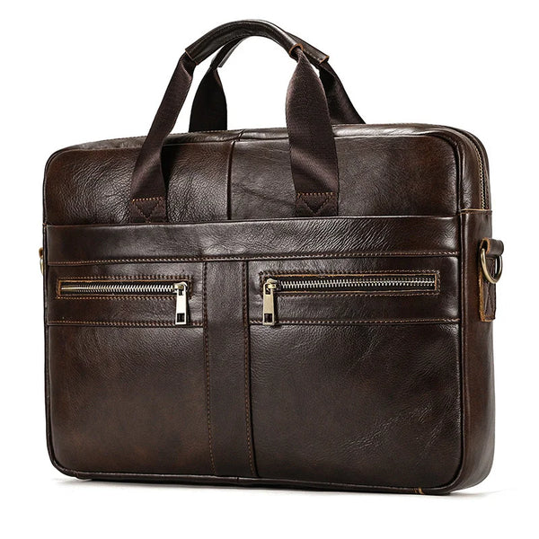 Men's Genuine Leather Briefcase Laptop Natural Leather Messenger Bags