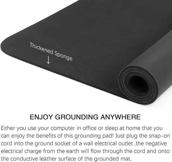 Earthing 25*68cm SBR Sponge Mouse mat Grounding sleep mat conductive leather foot mat desk mat for Better healthy