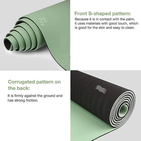 Thick Two-color, Non-slippery TPE Yoga Mat, High Quality Pad180 * 57cm