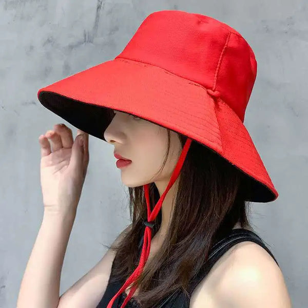 Double-sided Foldable Bucket Summer Sun Hat Visor Fisherman Cap Anti-UV Wide Brim Sunscreen Hats