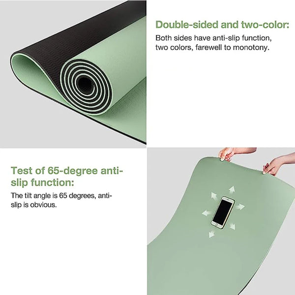 Thick Two-color, Non-slippery TPE Yoga Mat, High Quality Pad180 * 57cm