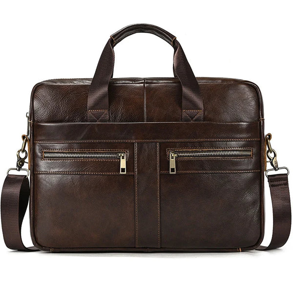 Men's Genuine Leather Briefcase Laptop Natural Leather Messenger Bags