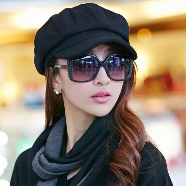 Newsboy Autumn Winter Beret Cap Octagonal Driving Hat