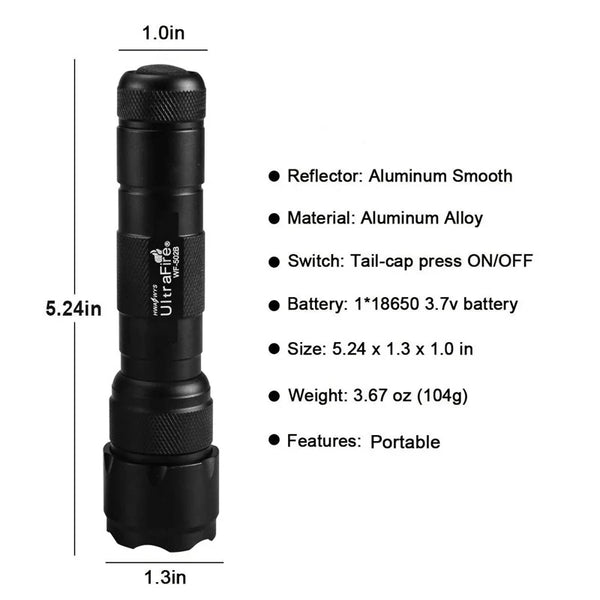 Ultra Fire WF-502B Tactical Led Flashlights Rechargeable 18650 Portable High Power Lanterns  High Lumen Outdoor Lighting Camping Hiking Emergency Home Cars