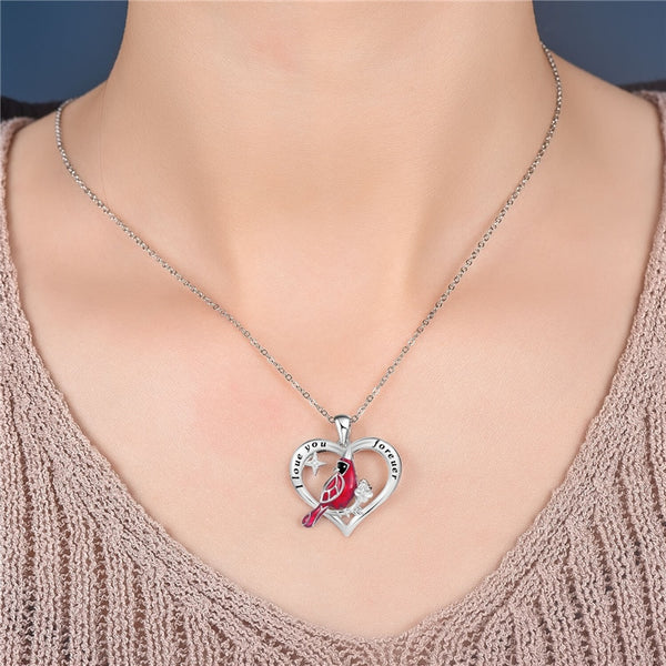 1pc  Red Bird Cardinals Appear When Angels Are Near Glass Pendant Memory of Someone GREAT GIFT