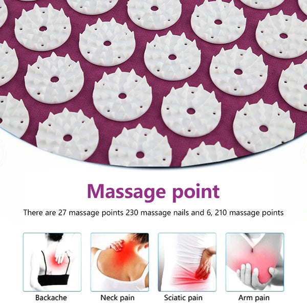 Yoga Massage Mat Acupressure Relieve Stress Back Cushion Massage Yoga Mat Back Pain Relief Needle Pad With Pillow