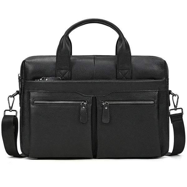 Men's Genuine Leather Briefcase Laptop Natural Leather Messenger Bags