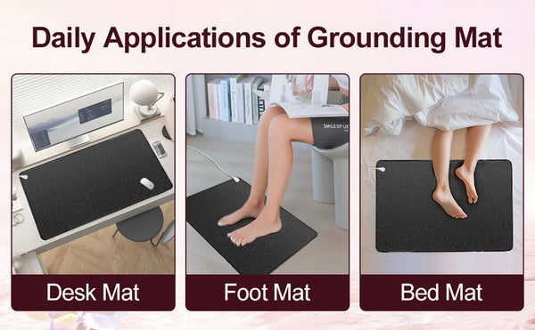 Earthing 25*68cm SBR Sponge Mouse mat Grounding sleep mat conductive leather foot mat desk mat for Better healthy