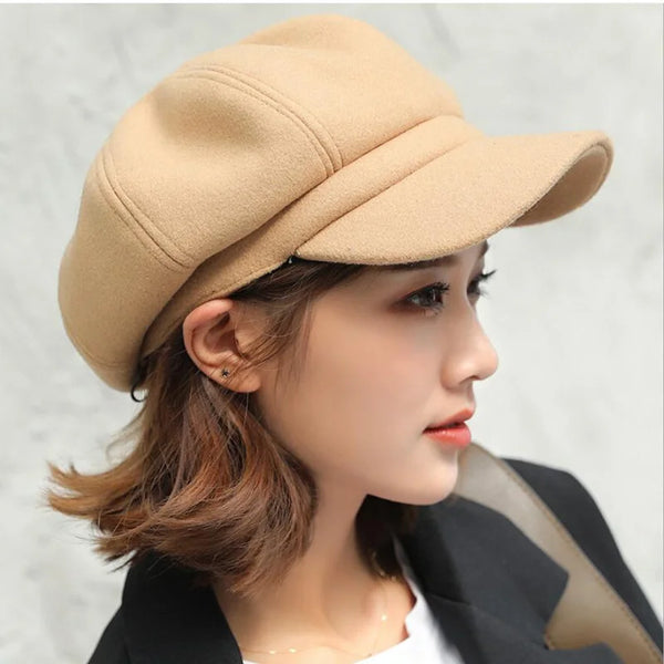 Newsboy Autumn Winter Beret Cap Octagonal Driving Hat