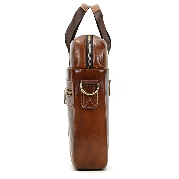 Men's Genuine Leather Briefcase Laptop Natural Leather Messenger Bags