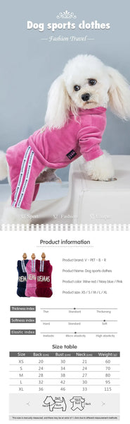 Pet Clothing Four-legged Fashion Letter Pet Dog Clothes   Dogs Hoodie Sweatshirt One-piece  Jumpsuit Chihuahua Clothes