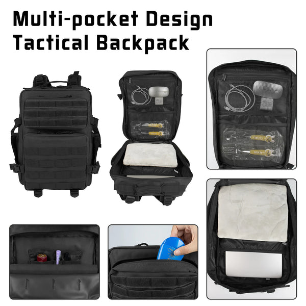 25L Military Tactical Backpacks For Men Camping Hiking Trekking Daypack With Removable Water Bottle Pouch Bug Out Bag Lage MOLLE