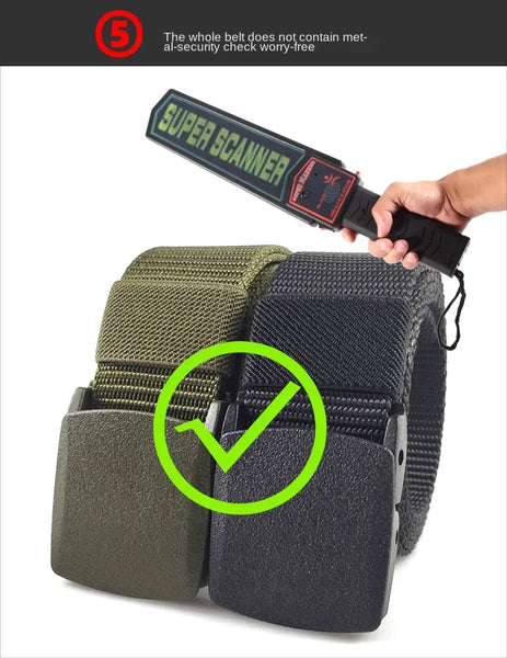 Automatic Buckle Light Comfortable Non-metal Military Nylon Belt Outdoor Hunting Multifunctional Tactical Canvas Belts for Men