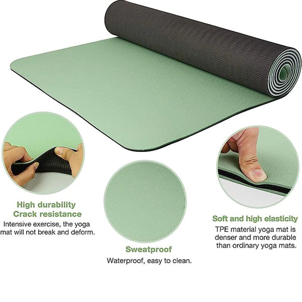 Thick Two-color, Non-slippery TPE Yoga Mat, High Quality Pad180 * 57cm