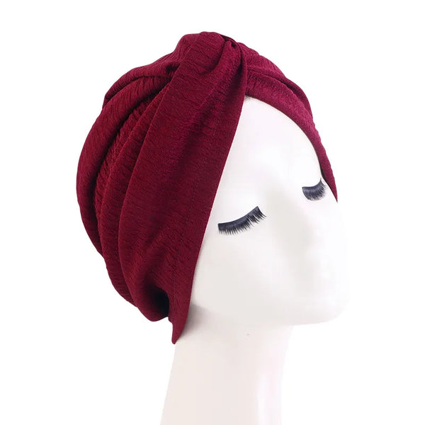 Women's Twist Knot Turban Elastic Chemo Cap for Cancer Patient Hair Loss