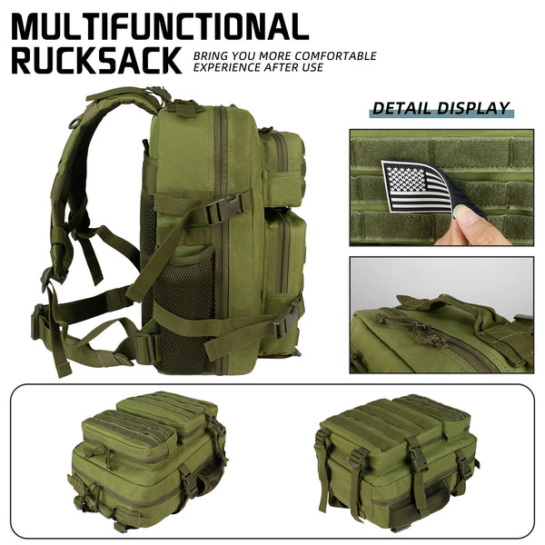 25L Military Tactical Backpacks For Men Camping Hiking Trekking Daypack With Removable Water Bottle Pouch Bug Out Bag Lage MOLLE