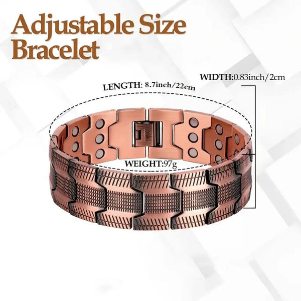 1PCS 3X Pure Copper Magnetic Bracelet for Joint Pain with Strength Magnets