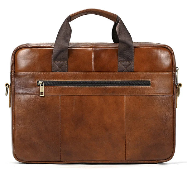 Men's Genuine Leather Briefcase Laptop Natural Leather Messenger Bags