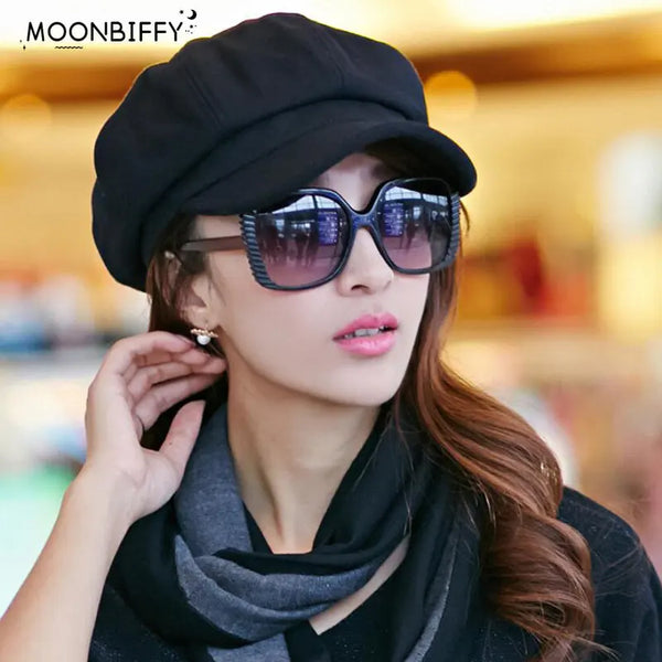 Newsboy Autumn Winter Beret Cap Octagonal Driving Hat