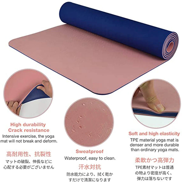 Thick Two-color, Non-slippery TPE Yoga Mat, High Quality Pad180 * 57cm