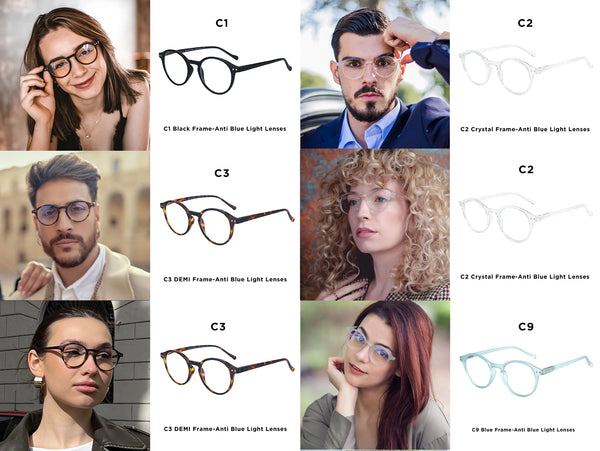 Anti Blue Light Blocking Reading Glasses Women Men Anti-Glare Computer Eyeglasses Diopter from +0 to +4.0