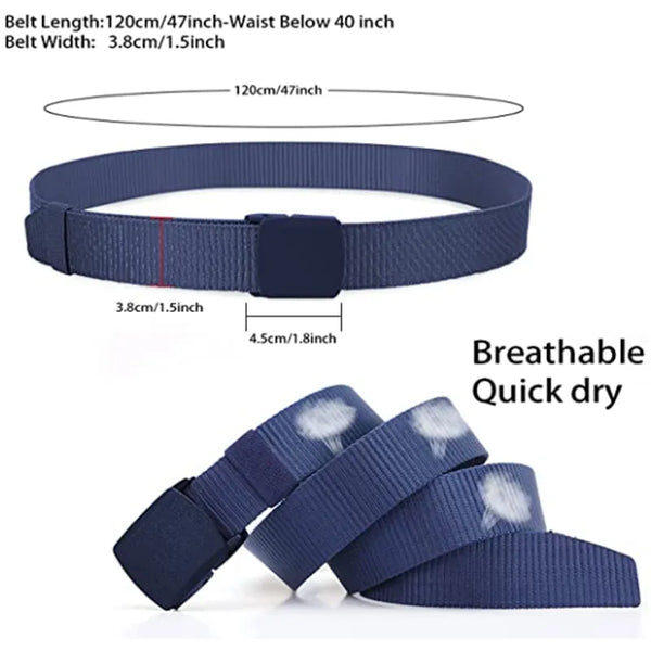 8 Colors Men Women Belts Military Nylon Adjustable Belt with Plastic Buckle  120cm